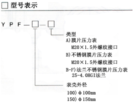 膜片（piàn）壓力表型（xíng）號表（biǎo）示
